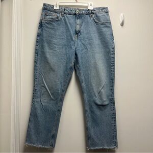 Topshop Light Blue Straight Jeans